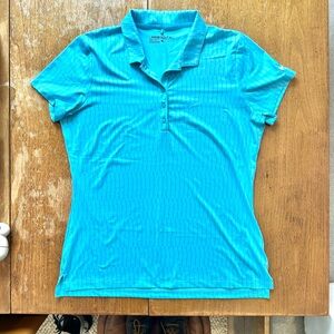 Nike Golf Light Blue Striped Women's Polo Top